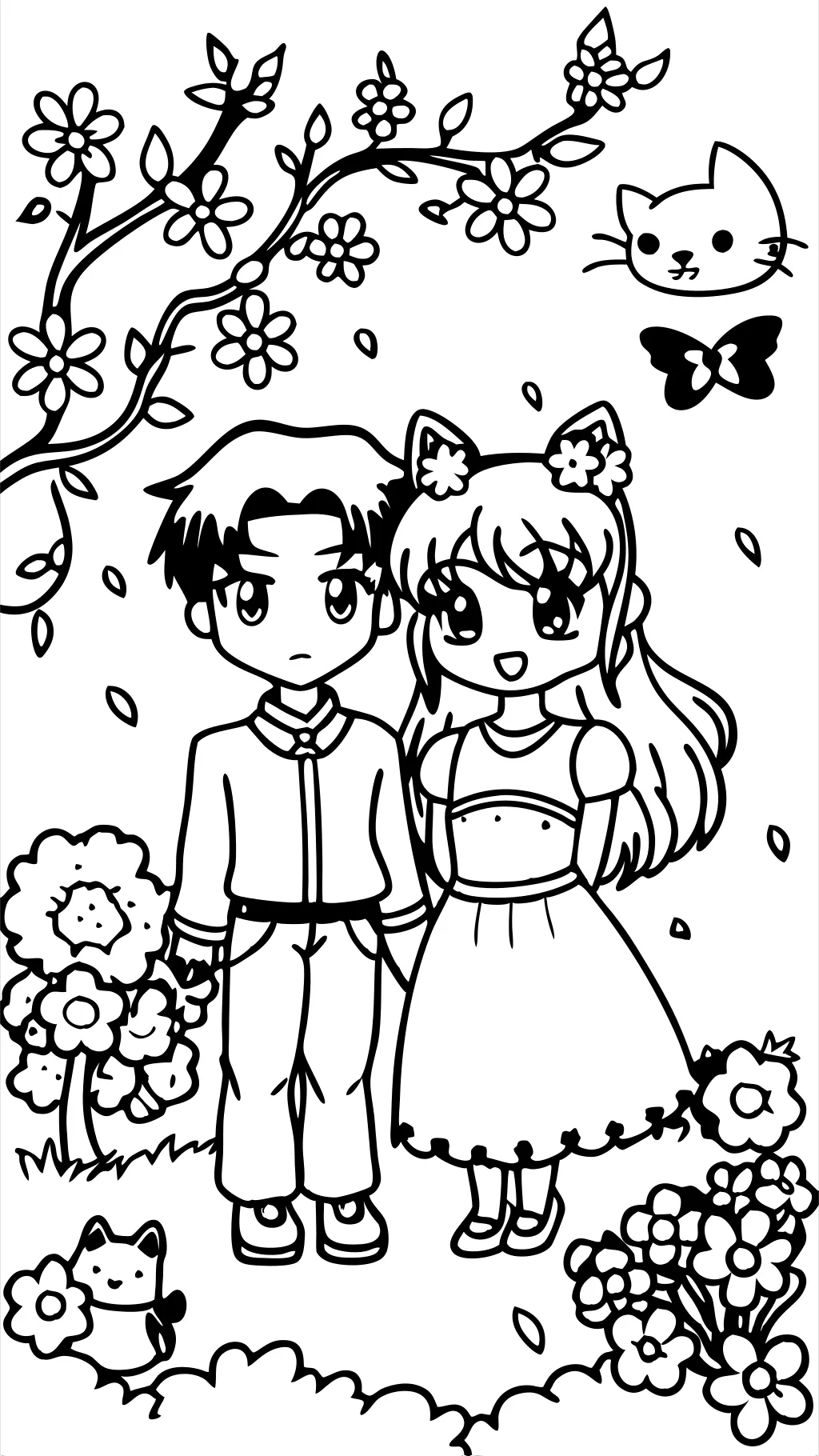 coloriages de couple d’anime